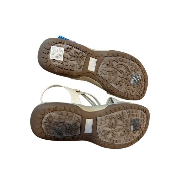SKECHERS 163023 REGGAE SLIM STRETCH FIT SUNNYSIDE SANDALS WHITE WOMENS SZ 10 - Picture 4 of 7